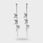 Silver Butterfly Chain Drop Earrings – jewelry (view 1)