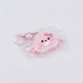 Fuzzy Cat Squishy Keychain - Pink