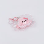 Fuzzy Cat Squishy Keychain - Pink