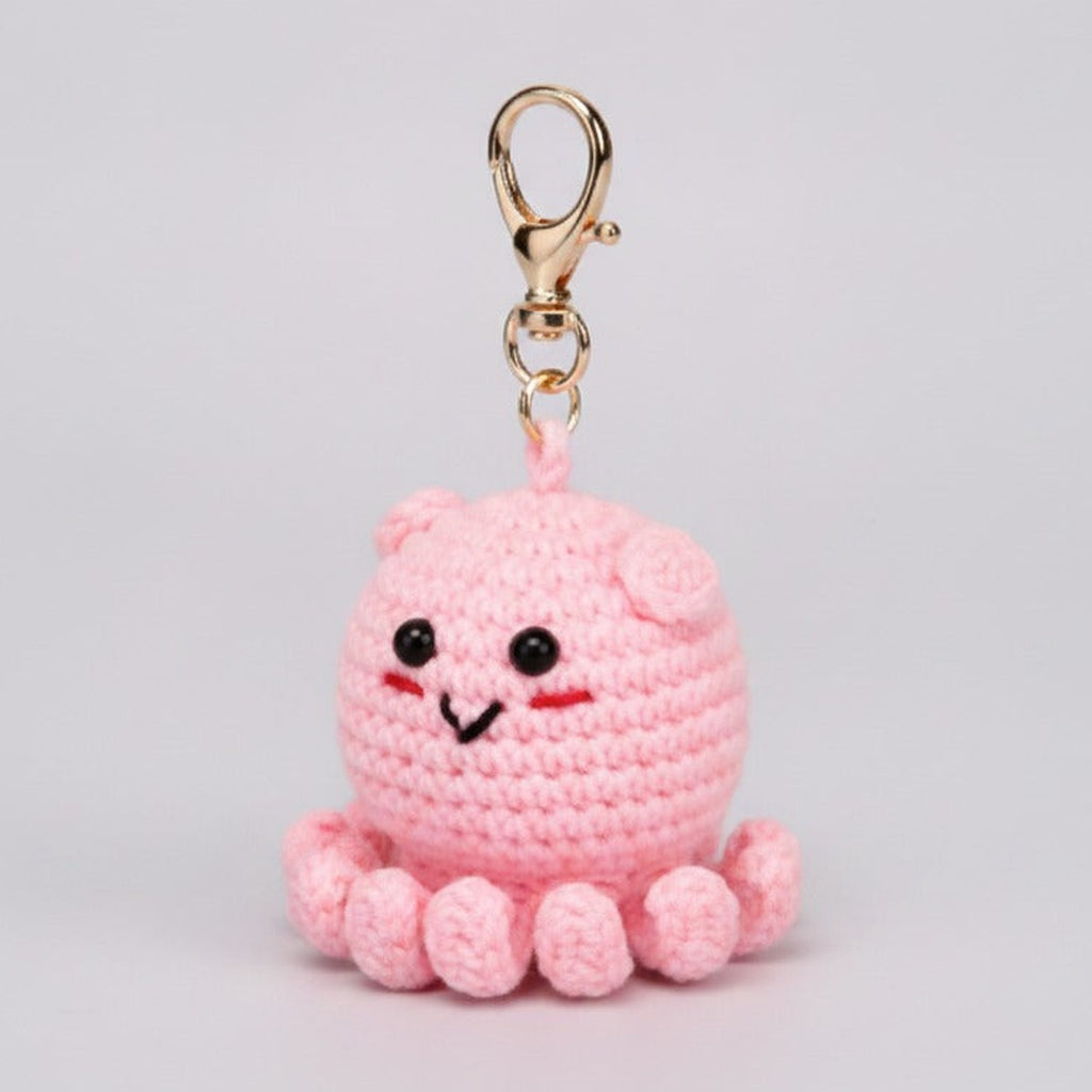 Mini Crochet Turtle Keychain DIY Kit - Pink Octopus