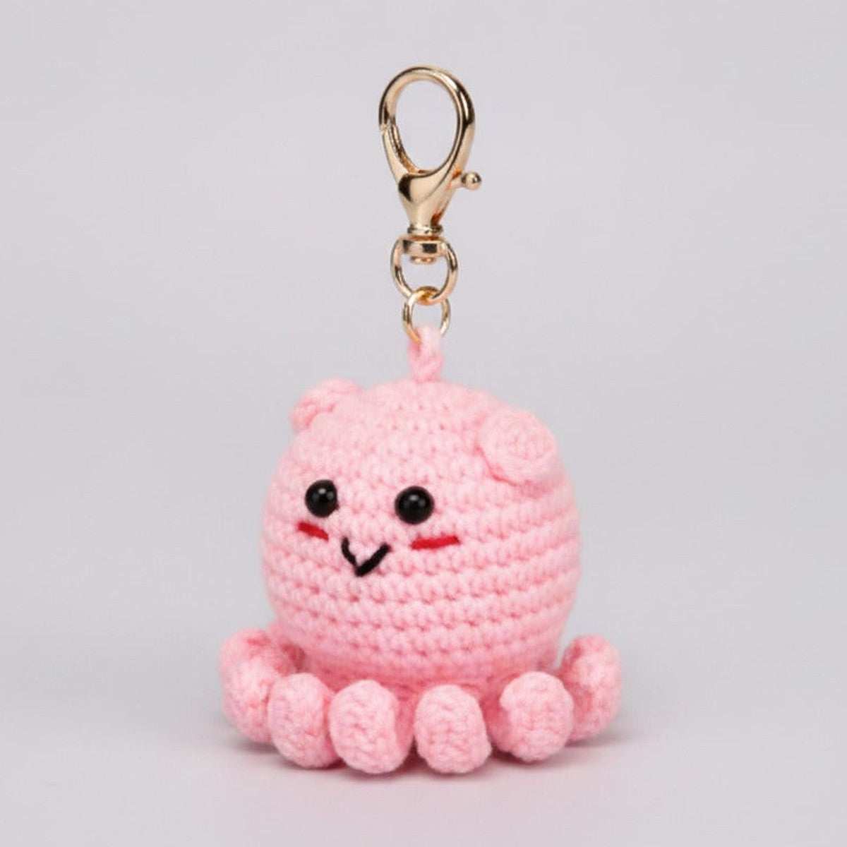 Mini Crochet Turtle Keychain DIY Kit - Pink Octopus