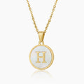 Mother of Pearl Initial Pendant Necklace - White Pearl