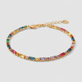 Colorful Rectangular Crystal Gemstone Chain Bracelet – jewelry (view 1)