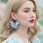 Pom Pom Petal Drop Earrings - Type 16