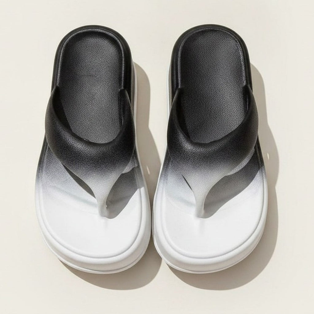White Ombre Platform Thick Sole Flip-Flops – apparel accessories (view 1)