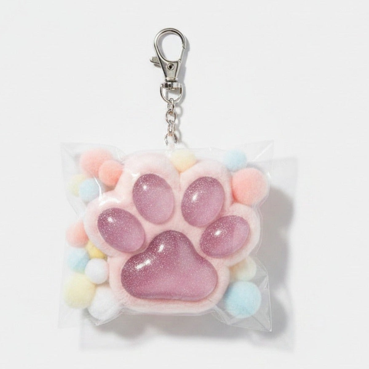 Squishy Paw Keychain - Icy Pink