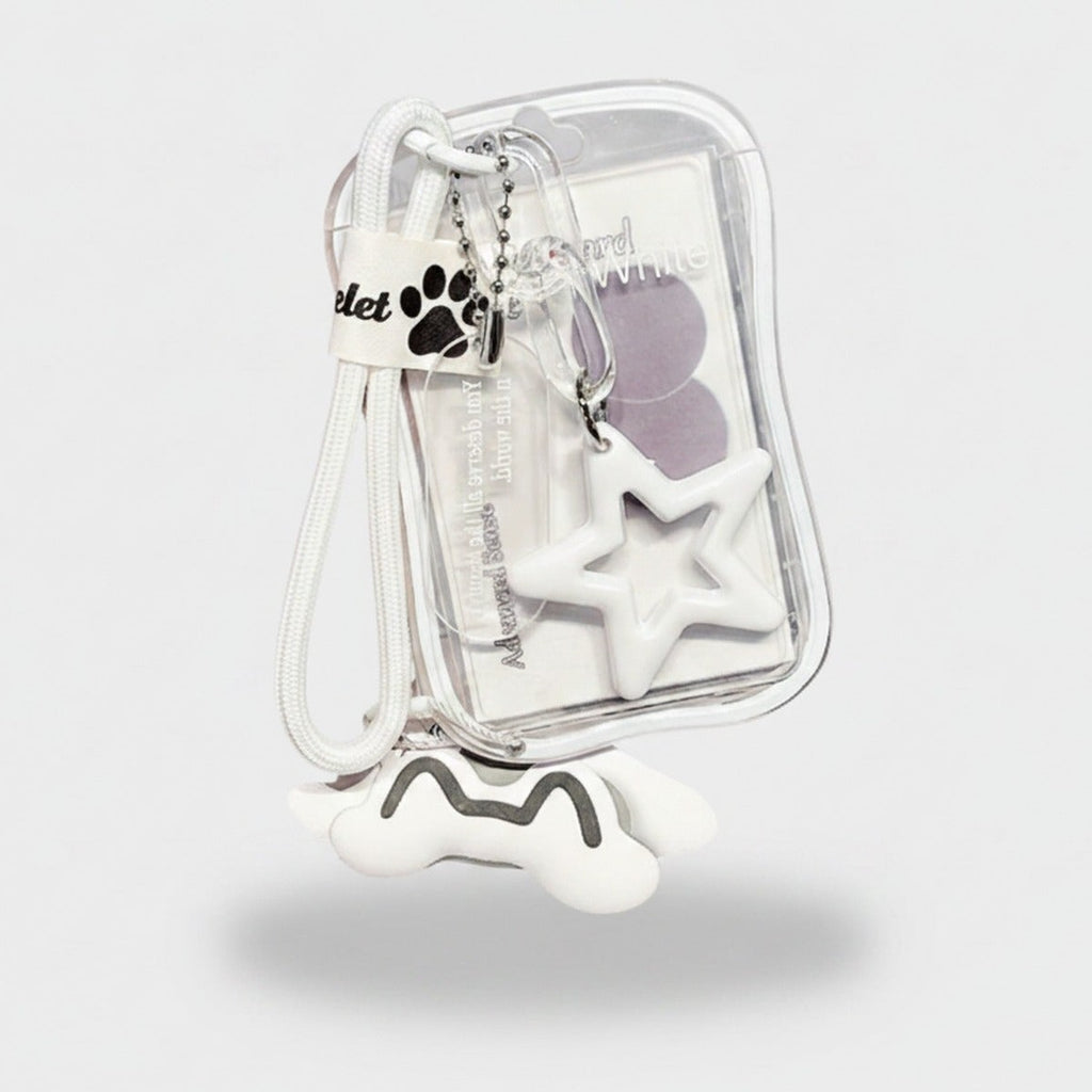 White Paw Star Bone Card Holder Keychain – novelty & toys (view 1)
