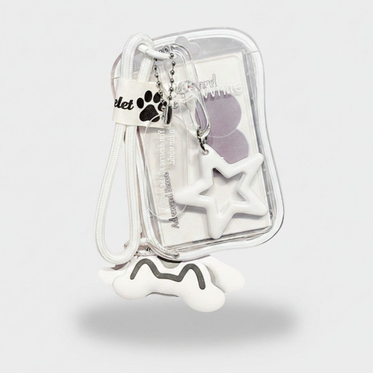 White Paw Star Bone Card Holder Keychain – novelty & toys (view 1)