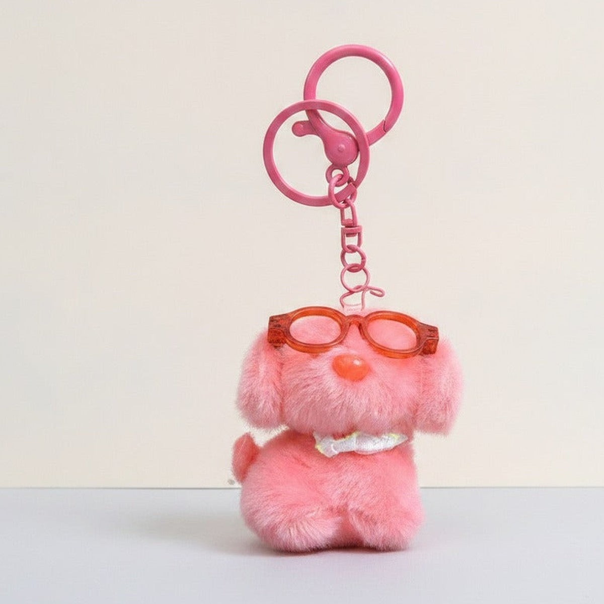 Plush Dog With Glasses Keychain – novelty & toys (view 1)