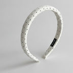 Padded Headband - Beige Polka Dot Headband – hair accessories (view 1)