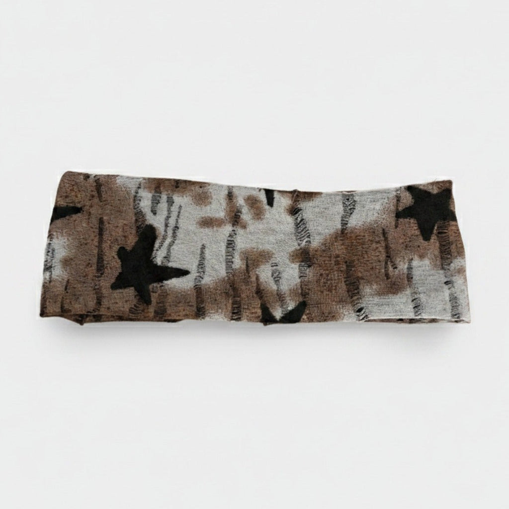 Camo Star Knit Hairband Brown – hair accessories (view 1)