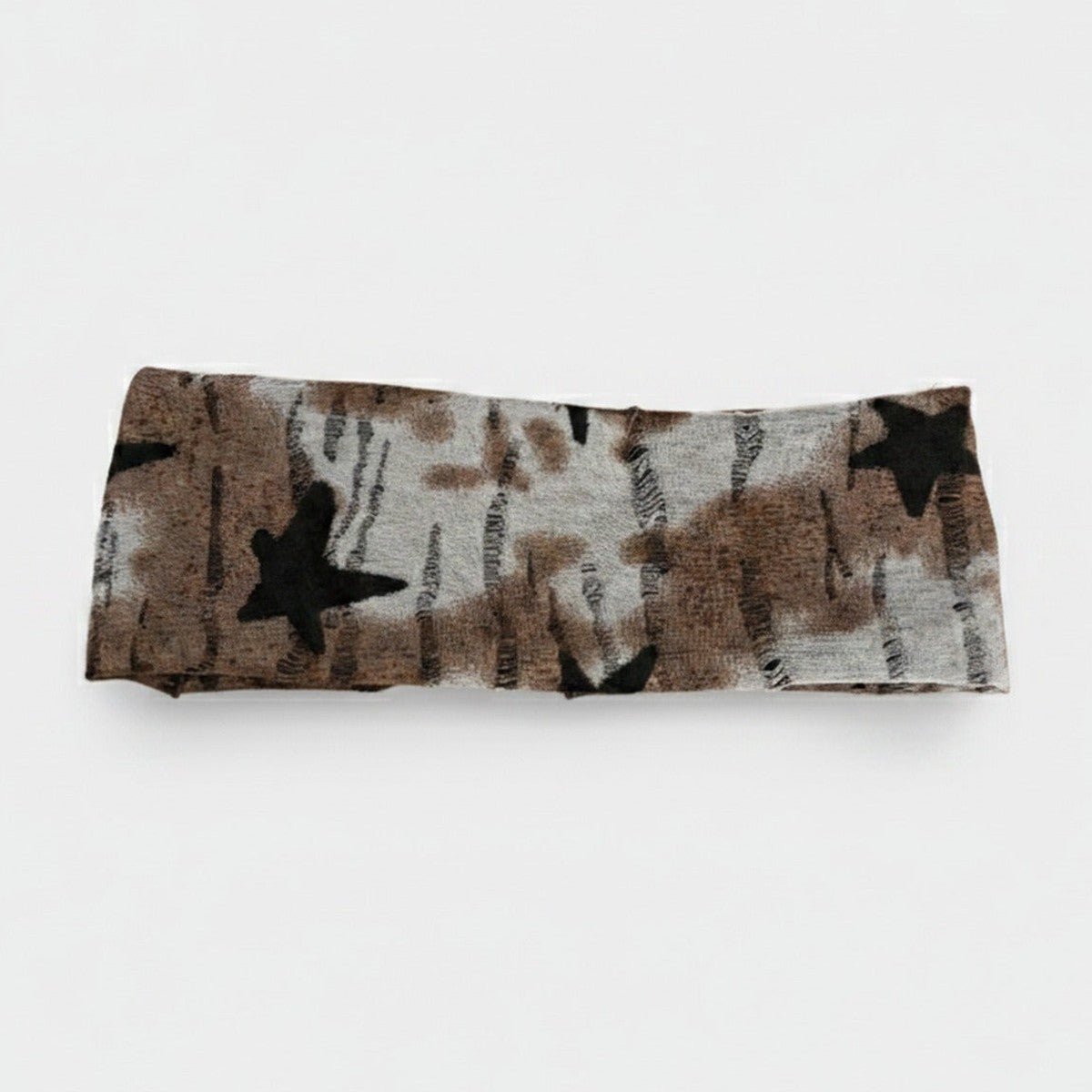 Camo Star Knit Hairband Brown – hair accessories (view 1)