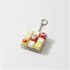 Mini Keyboard Keychain - Red & Cream Type 2