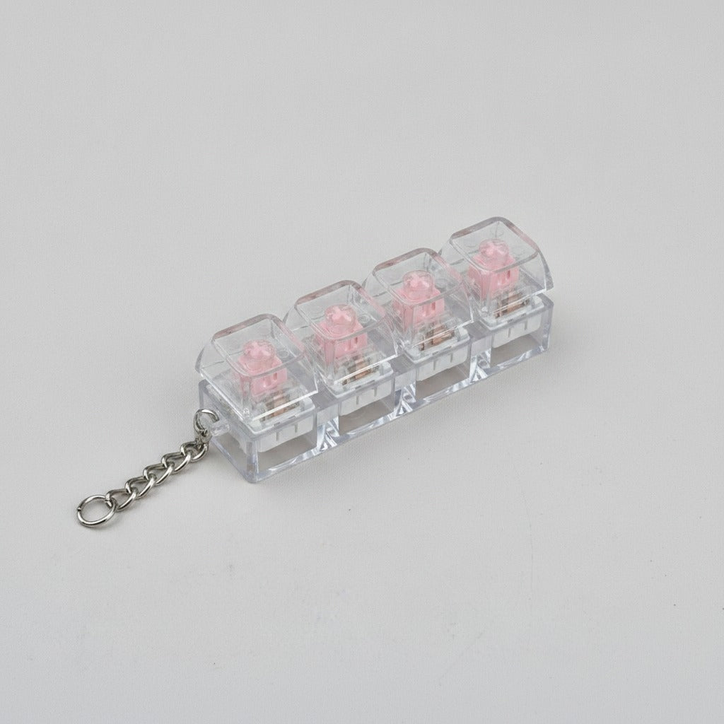 Mini Mechanical Keyboard Keychain - Pink