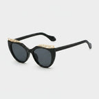 Black Cat Eye Sunglasses With Gold Detail – eyewear (view 1)