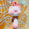 Bell Cat Plush Keychain Cute Bag Charm Gift Toy - Pink