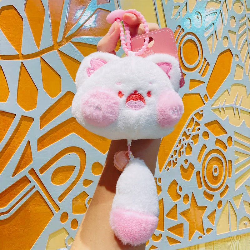 Bell Cat Plush Keychain Cute Bag Charm Gift Toy - Pink