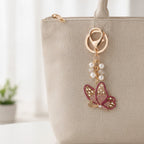 Sparkle Butterfly Charm Keychain - Pink