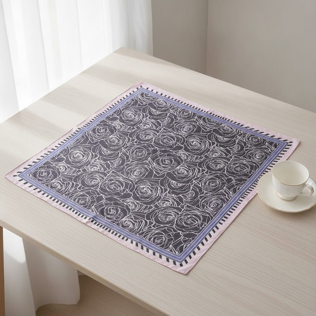 Rose Garden Silk Scarf - Mauve Rose