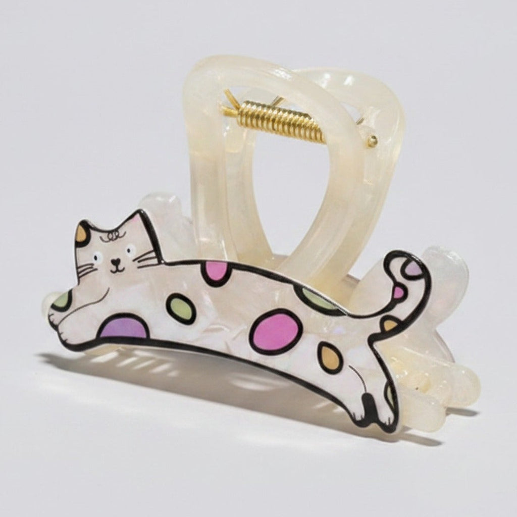 Colorful Spotted Cat Hair Claw Clip – hair accessories (view 1)