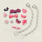 Barbiecore Shoe Charms & Pearl Chains Set – apparel accessories (view 1)