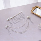 Pearl Hair Pin Set - Silver Pearl