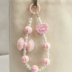 Beaded Charm Keychain - Pink