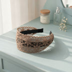 Lace Padded Headband - Khaki
