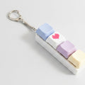 Pastel Heart Keycap Keychain
