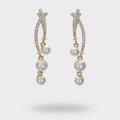 Pearl Drop Rhinestone Twist Earrings – jewelry (view 1)