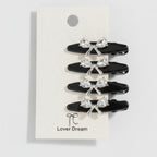 Rhinestone Clip Hair Pin Set - Bow Rhinestone – hair accessories (view 1)