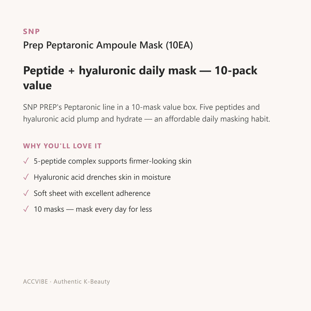 SNP Prep Peptaronic Ampoule Mask (10EA) – sheet mask (view 1)