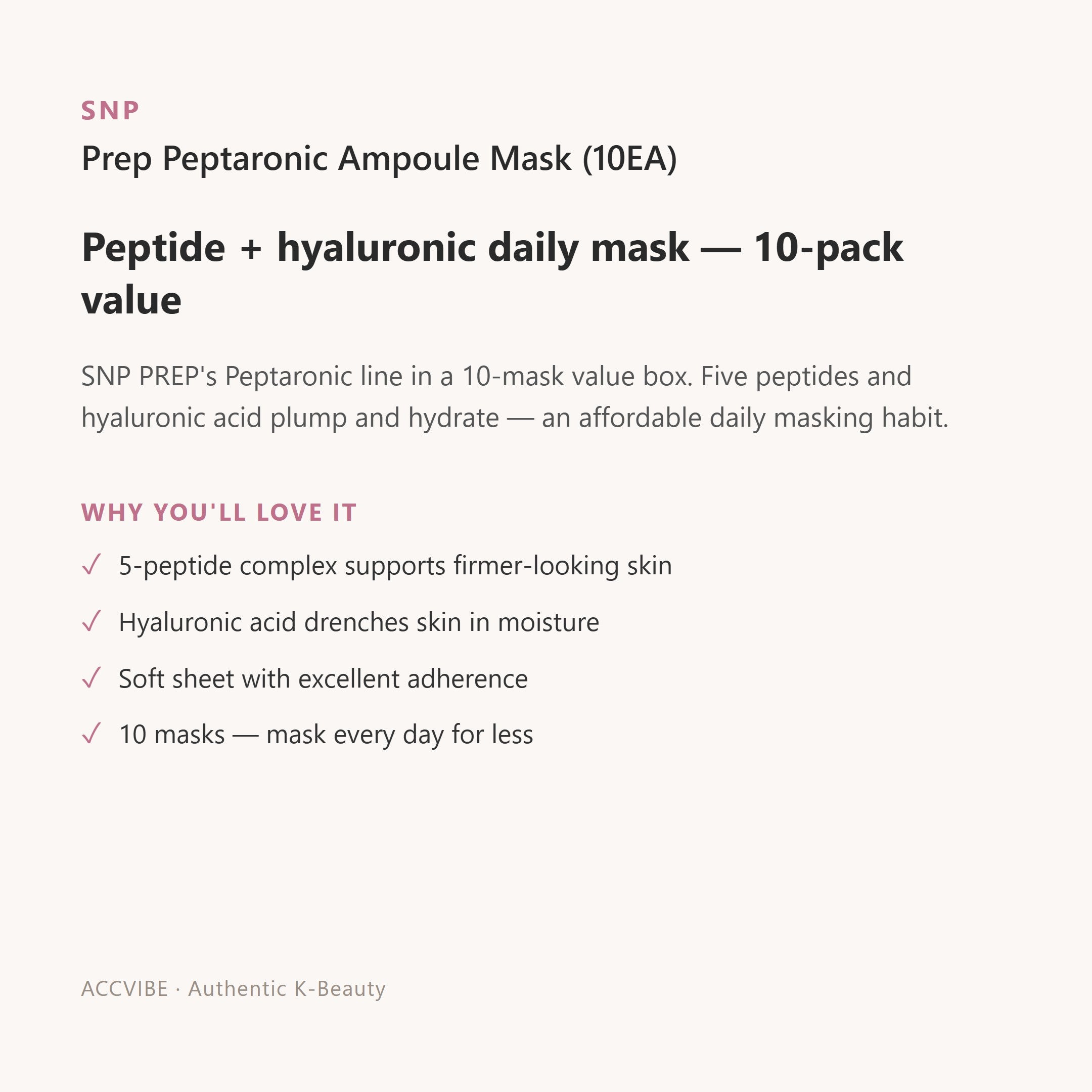 Prep Peptaronic Ampoule Mask (10EA)