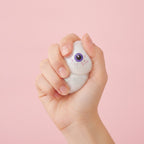 Spooky Dimple Squishy with Bamboo Steamer - Purple Ghost - squeeze in hand