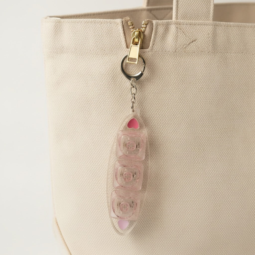 Heart Keycap Light-Up Keychain - Pink