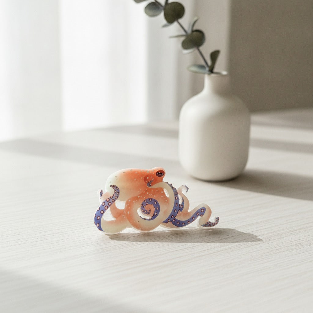 Octopus Pearl Hair Claw - Pearl White