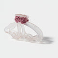 Rose Flower Hair Claw Clip - Transparent Pink Flower Hair Clip – hair accessories (view 1)