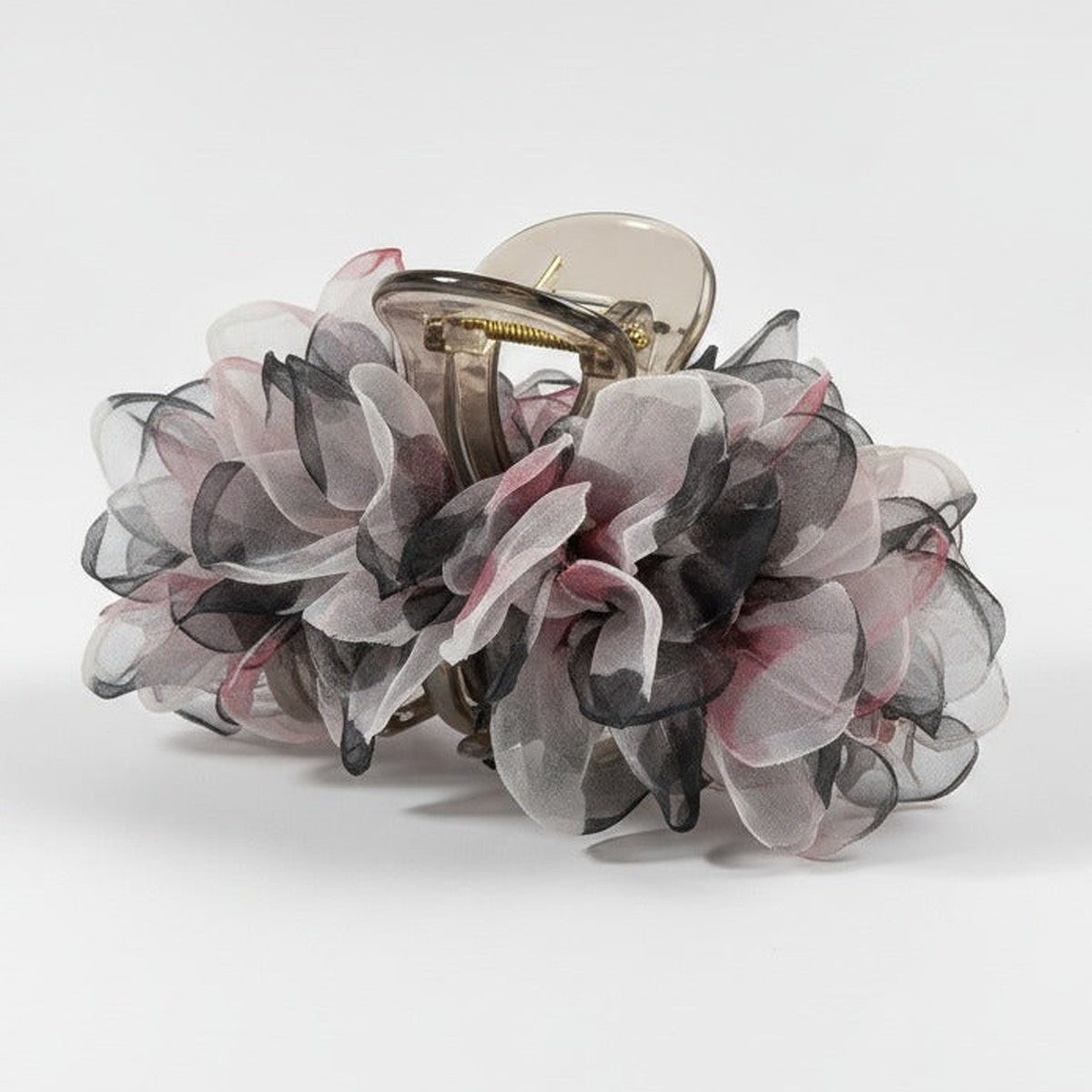 Sheer Petal Hair Claw - Black Floral