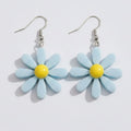 Daisy Dangle Earrings - Blue Daisy