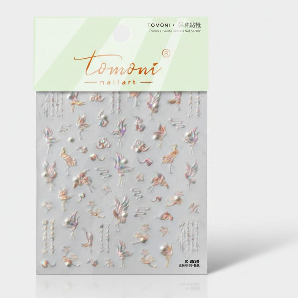 Fairy Ballet Nail Art Stickers With Crystals – Korean nail care (view 1)