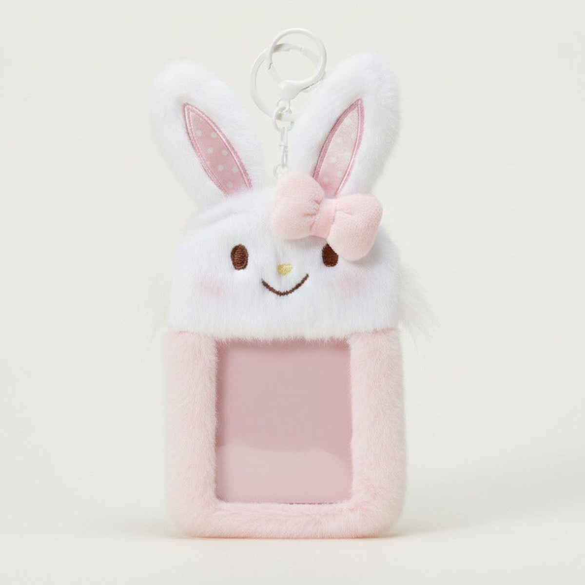 Fluffy Bunny Photo Card Holder Keychain – novelty & toys (view 1)