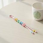 Beaded Letter Charm Keychain - Type 3