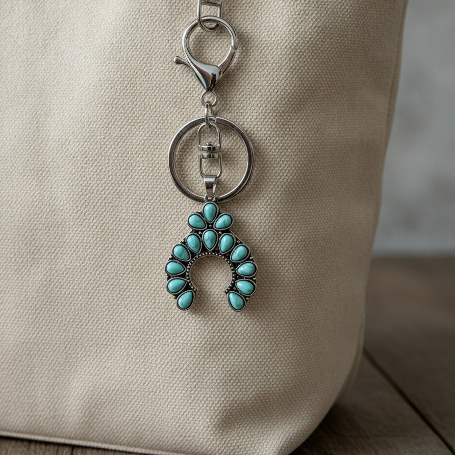 Turquoise Western Horseshoe Keychain - Type 1