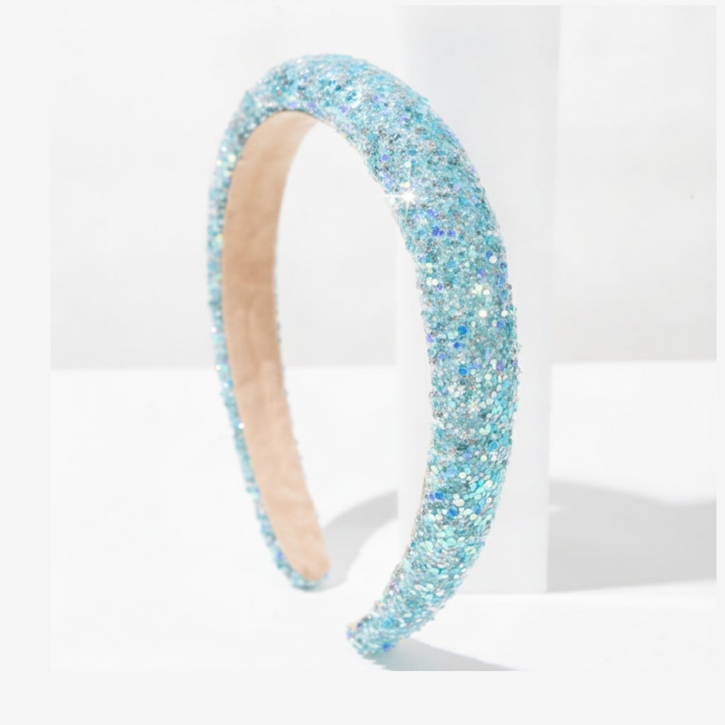 Glitter Sparkle Padded Headband - Blue – hair accessories (view 1)