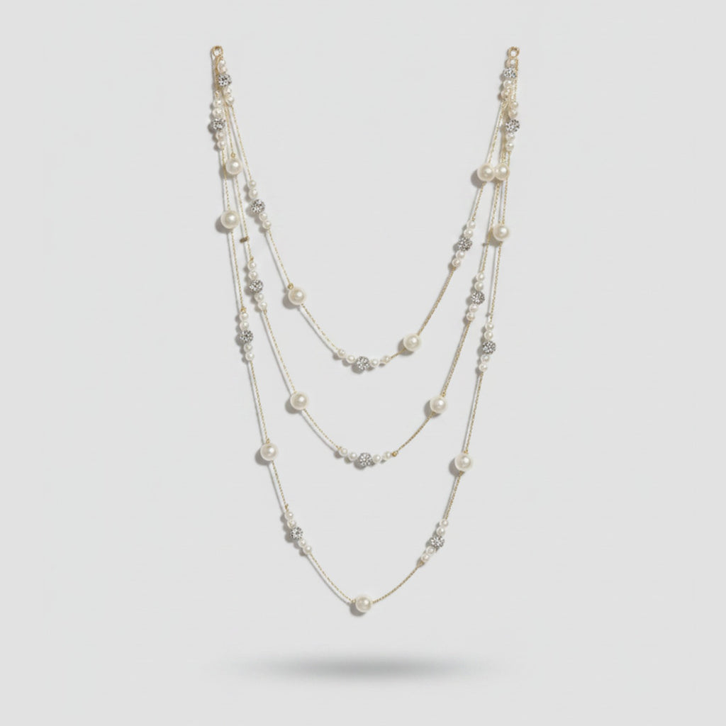 Layered Pearl & Star Necklace - Gold