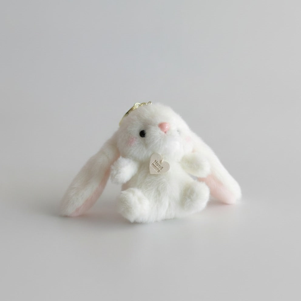 Fuzzy Bunny Keychain - White