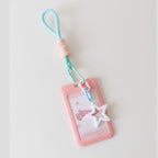 Star Charm Beaded Rope Keychain - Pink – novelty & toys (view 1)