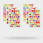 Colorful Heart Star Circle Sticker Sheets – stationery (view 1)