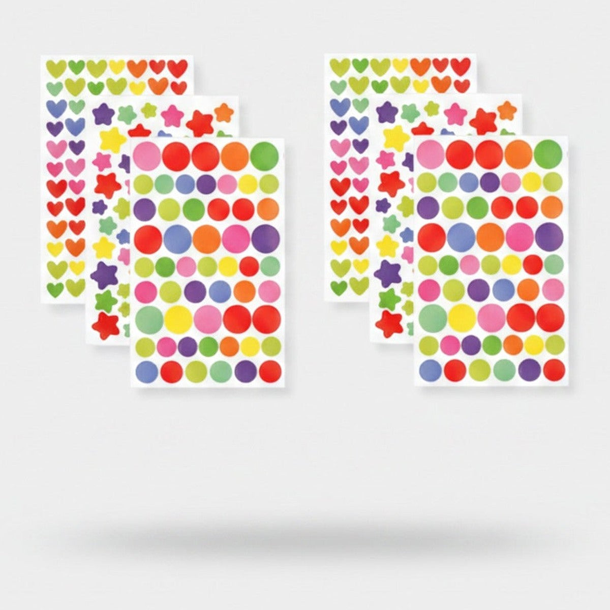 Colorful Heart Star Circle Sticker Sheets – stationery (view 1)