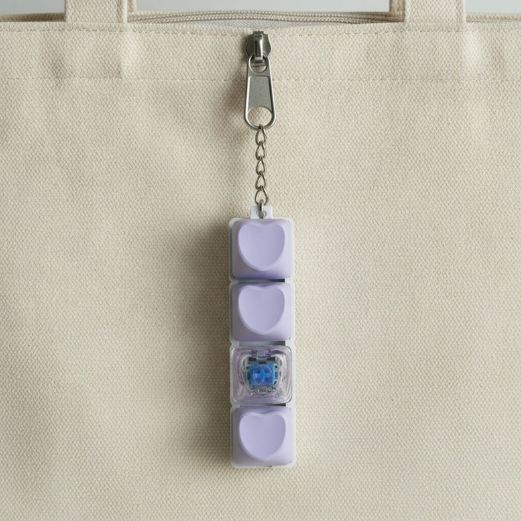 Light-Up Heart Keychain - Purple